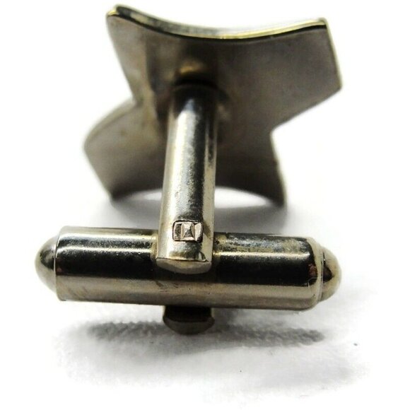 Kallani Vintage Peridot Cufflinks Set w Neck Tie Clip Silver Tone Formal IOB - Picture 6 of 11